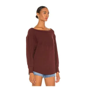 Revolve Free People OG Burgundy Thermal Sweater Pullover thumbnail 2