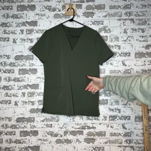 Figs | women olive green scrub top thumbnail 8