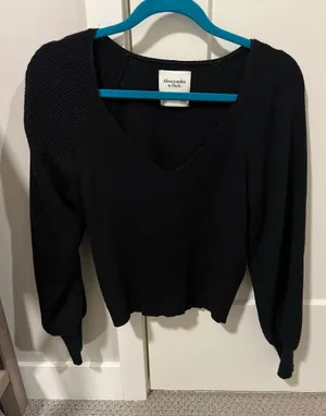 Abercrombie Black V-Neck Sweater thumbnail 1