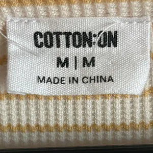Cotton On Stripe Crop Scoop Neck Ribbed 1/4 Snap Front Tee thumbnail 4