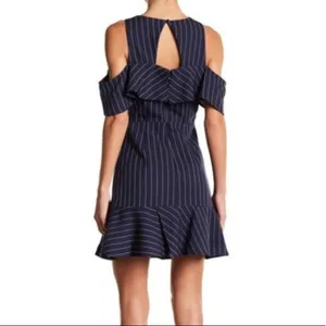 NWT J.O.A. Pinstripe Cold Shoulder Dress XS thumbnail 2