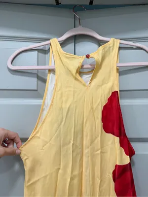 Farm Rio Light Yellow Poppy Flowers Sleeveless Maxi Dress size large thumbnail 6