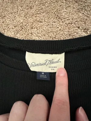 Universal Threads Top Long Sleeve Ribbed Scoop Neck Black thumbnail 3