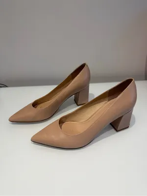 Marc Fisher Nude Block Heels Size 7.5W thumbnail 4