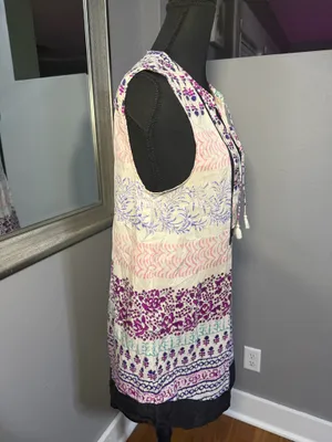 Maeve x Anthropologie Silk Bohemian Mixed Print Tunic Blouse Festival Chic 10 thumbnail 5