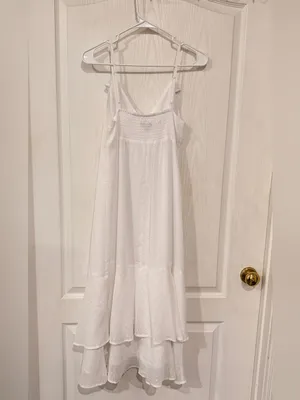 Express White Spaghetti Strap Ruffle Maxi Dress thumbnail 5