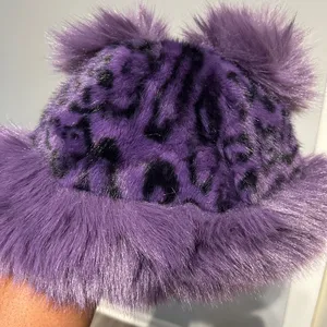 Purple Furry ladies Hat thumbnail 2