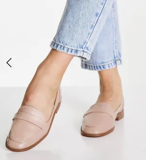 ASOS Light Pink Loafers - loafer flat shoes in blush thumbnail 1