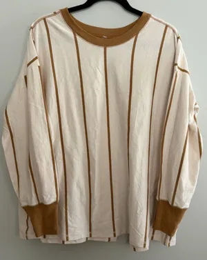 Free People Movement‎ "Home Game" Striped Long Sleeve Layer Top Women's Size XS thumbnail 1