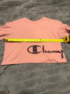 Champion Pink Crop Tee Logo Graphic Short Sleeve Size Medium thumbnail 11