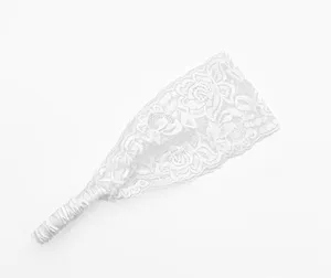 White Lace Floral Headband – Head Bands for Women, Hair Accessories, Boho, Head Covering, Hair Band, Bandana, Elastic Back, Hippie, Bridal thumbnail 4
