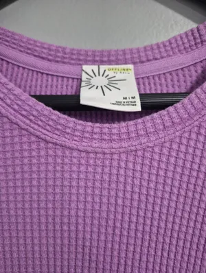 Offline by aerie American Eagle long sleeve cut out detail waffle knit medium thumbnail 4