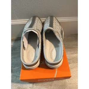 Easy Spirit women's size 10 M Gray silver glitter mules slip-on shoes thumbnail 4