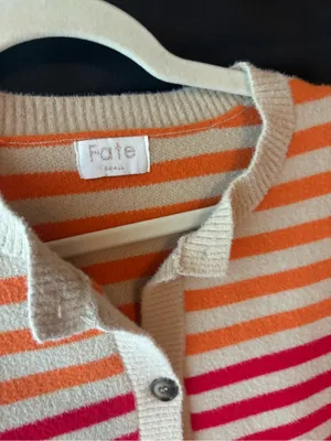 FATE Oversized Stripe Button Cardigan, NWOT Orange thumbnail 5