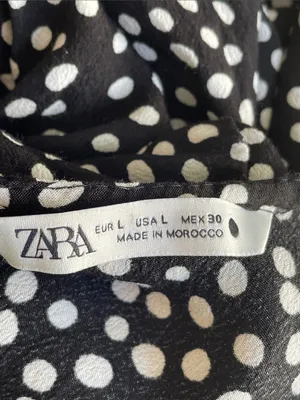 Zara Black and White Polka Dot Midi Dress thumbnail 6