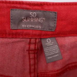 Chicos So Slimming Red Ankle Crop Jeans Pants Size 4‎ thumbnail 3