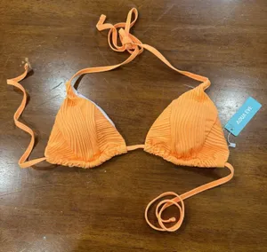 Aqua Eve Bright Orange‎ Triangle Bikini Top Size S New With Tags thumbnail 1