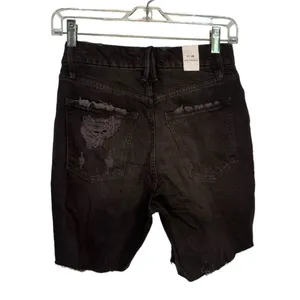 Good American Good 90s High Rise Raw Hem Icon Short in‎ Black Size 0/25 NWT thumbnail 6