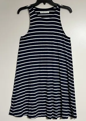 Abercrombie & Fitch Women's Size Small‎ Tank Dress Blue Striped Print Mini Dress thumbnail 1