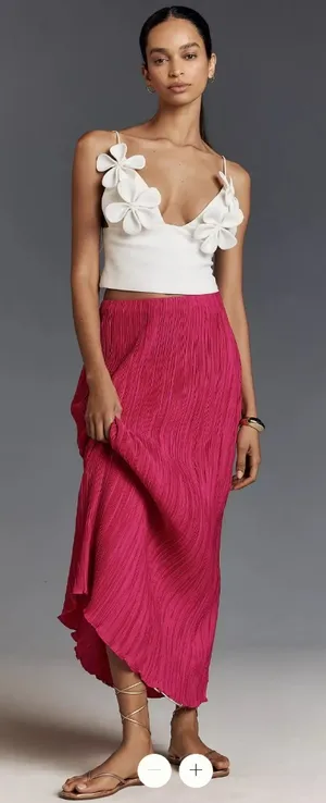 Anthropologie The Tilda Maxi Slip Skirt: Plisse Edition thumbnail 1