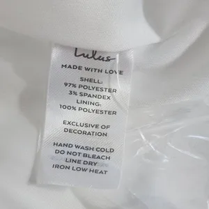 Lulus White Satin Wedding Dress with Pearl Straps NWT Size XS thumbnail 12