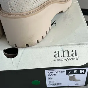 Ana Decoy Sand Ankle Boots Women Cream 7.5 Chunky Grunge‎ Slip On Contemporary thumbnail 10