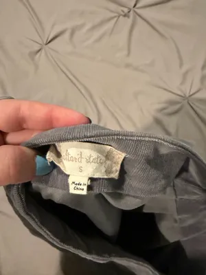 Altar'd State Velvet Grey Scalloped Mini Skirt thumbnail 2