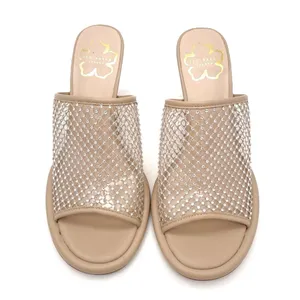 Ted Baker Celya Crystal Mesh Heeled Mules Sandals Nude Tan Size EU 39 US 8.5 thumbnail 9