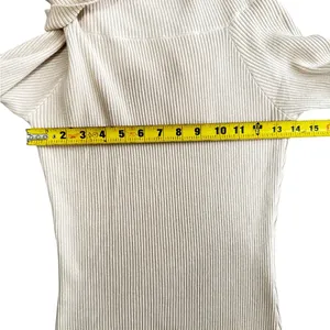 JOLLYA Off-Shoulder Cream Knit Dress with Feather Trim Size M/L P-36 thumbnail 13