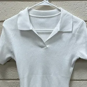White Collared Ribbed Top size S thumbnail 5