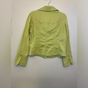 Vintage Tria Y2K Women's Light Green Cotton Jacket Size‎ M thumbnail 6