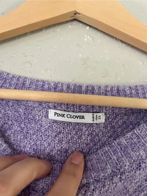 Pink Clover Lavender Crewneck Sweater Comfy Soft Purple 2X thumbnail 3