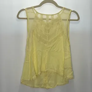Free People Butter Yellow Sleeveless Button Down Blouse thumbnail 2