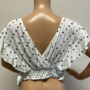 FAVLUX Fashion Flutter Sleeve Crop Top thumbnail 4