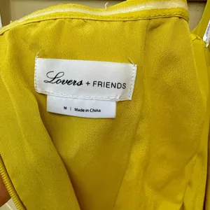 Lovers and Friends Karen Yellow One Shoulder Wrap Mini Dress Sz M thumbnail 6