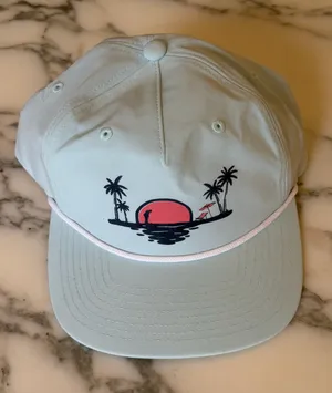 NWT Life Is Good Light Blue Tropical Sunset Golf Rope Hat Snapback Cap thumbnail 1