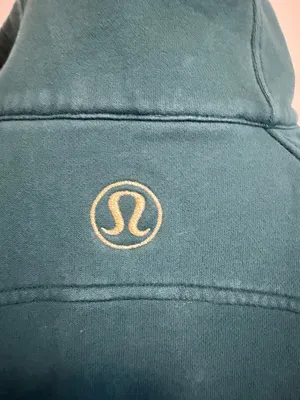 Lululemon Oversized Funnel-Neck Half Zip Scuba Storm Teal w/Gold Zipper size M/L thumbnail 13