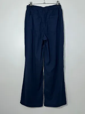 Wonderly Women's Size 10 Pleat Front Wide Leg Pants Navy Blue Office Work Casual thumbnail 4