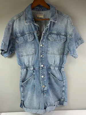 WE THE FREE BY FREE PEOPLE Marci Cotton Denim Romper Women's Size Medium thumbnail 5