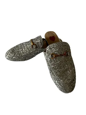 ARQA Womens Silver Glitter Loafer Mules Size 36/6 thumbnail 4