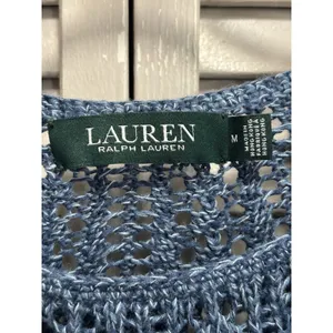 Lauren‎ Ralph Lauren Knit Zip Sweater Short Cuff Sleeve Size M Logo Soft thumbnail 2