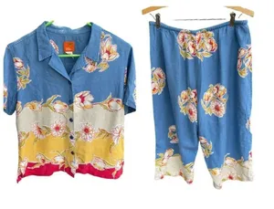 Hearts of Palm size 10 linen blend top and wide leg capris. thumbnail 1