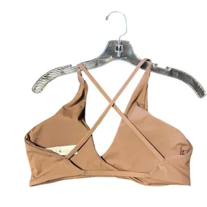 Women's XXL Dark Brown Padded Sports Bra Criss-Cross Back‎ Wireless thumbnail 4