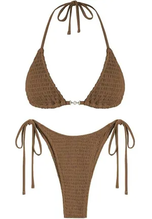 ZAFUL Bikini Sets for Women Halter Two Piece Swimsuits Sexy Triangle Bikinis Tex thumbnail 1