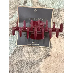 L. ERICKSON Monet Claw Clip Maroon NWT $32 thumbnail 3
