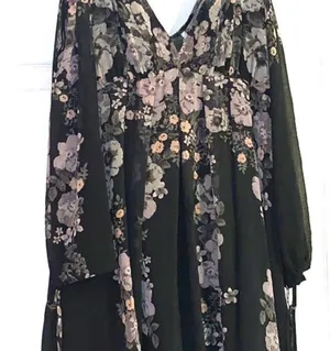 Free People Penny Lover Mini Dress in Raven Combo Women's Size Large boho flowy thumbnail 1