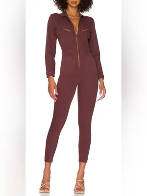 NWT Free People Lennox Jumpsuit in Bitter Barks sz S thumbnail 3