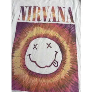 Old Navy Nirvana T Shirt Women's L 10/12 Beige Graphic Print Band Collectible thumbnail 2