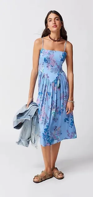 Urban Outfitters Blue Floral midi dress thumbnail 1