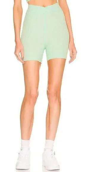 Free People FP Movement Free Throw High Rise Biker Shorts Mint Green Size M thumbnail 1